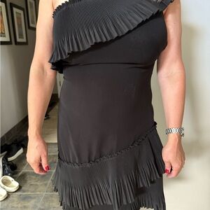 White House Black Market Asymmetrical Black Dress